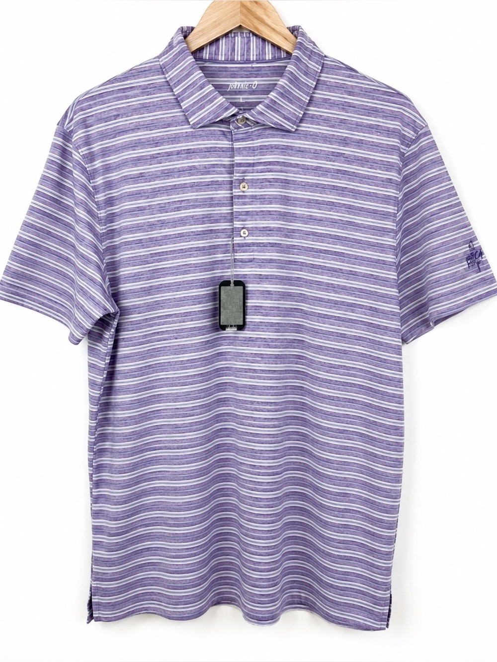 NWT johnnie-O Zayn Performance Golf Polo Shirt L Purple UPF 50 Stretch